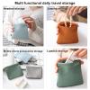 5PC Lambskin Pocket Cosmetic Bag Makeup Pouch for Women Mini Makeup Bag Travel Storage -Waterproof Portable Squeeze Top Self-closing view 3