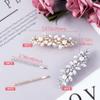 HINZIC 2Pcs Pearl Hair Barrettes, 6Pcs Metal Bobby Pins Sparkly Rhinestone Hair Clips Decorative Wedding Prom Valentines Hair Pins Accessories for Bride Women Girls Fine Thick Long Hair(Silver Gold) view 2