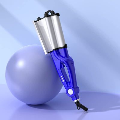 MZLaly New Egg Curler Hair Curler Water Ripple Egg Curler Hair Curling Stick Hair Curling Splint Big Wave Curler Hair Curling Stick( European Code  Blue)