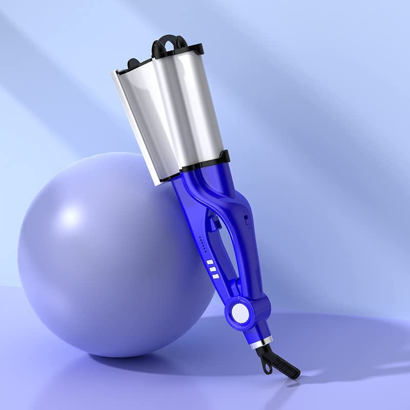 MZLaly New Egg Curler Hair Curler Water Ripple Egg Curler Hair Curling Stick Hair Curling Splint Big Wave Curler Hair Curling Stick( European Code  Blue)