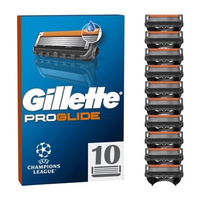 Gillette ProGlide Razor Blades Men, Pack of 10 Razor Blade Refills with Precision Trimmer, 5 Anti-Friction Blades