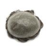 Hair Wonders Men Toupee European Real Human Hair Piece All V-looped 0.06mm Ultra Thin Skin Toupee for Men Hair Replacement System Protesis Capilar Hombre 8X10 1B90+# OFF BLACK+90% Gray view 4