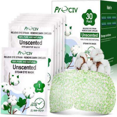 30PCS Steam Eye Masks for Dry Eyes & Fatigue Relief, Self-Heating Eye Mask for Puffiness & Dark Circles, Moist Heat Compress, Travel-Friendly, No Microwave Needed, Spa Relaxation for Women, Unscented