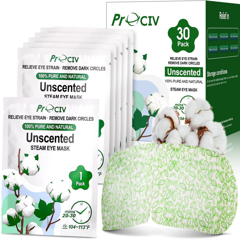 30PCS Steam Eye Masks for Dry Eyes & Fatigue Relief, Self-Heating Eye Mask for Puffiness & Dark Circles, Moist Heat Compress, Travel-Friendly, No Microwave Needed, Spa Relaxation for Women, Unscented