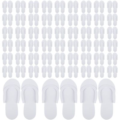 Mepase 90 Pairs Pedi Slippers Disposable Flip Flops Bulk Foam Spa Pedicure Slippers Sandals for Guests Women Men Foot Nail Salon Party Supplies Shower Hotel Favors(White)