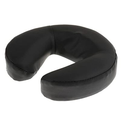 Massage Table Cradle Pillow insserts, PU Leather and Foam Inserted, for Beauty Salon Spa (Black)