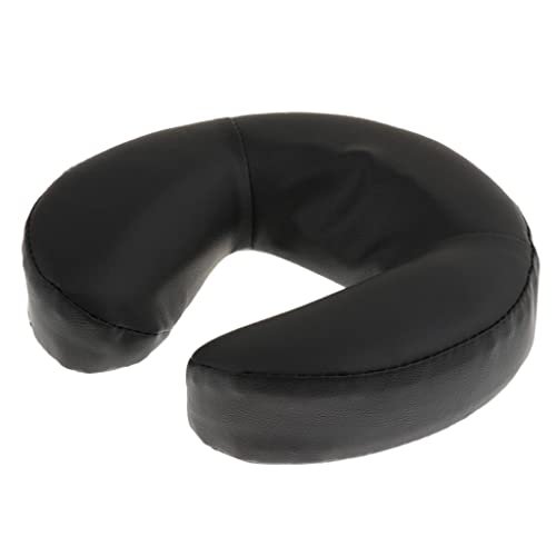 Massage Table Cradle Pillow insserts, PU Leather and Foam Inserted, for Beauty Salon Spa (Black)