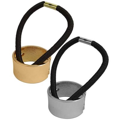 LALAFINA 2pcs Punk Metallic Elastic Hair Ties for Women and Girls Reflective Mirror Finish Ponytail Holders Comfortable Bands for Daily Wear Sports and Parties
