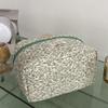 Juoxeepy Cotton Makeup Bag Large Travel Cosmetic Bag Quilted Cosmetic Pouch Coquette Aesthetic Floral Toiletry Bag view 4