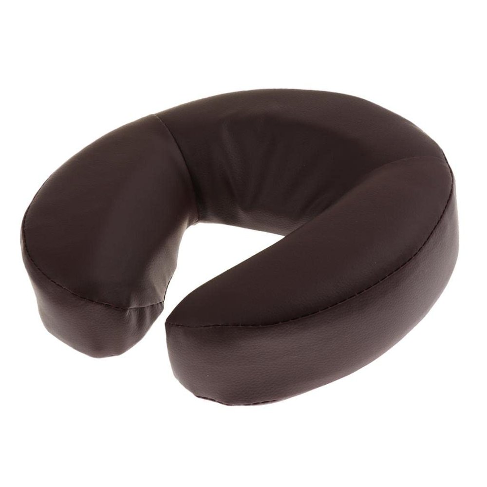 Massage Table Cradle Pillow insserts, PU Leather and Foam Inserted, for Beauty Salon Spa (Brown)