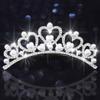 Kilshye Princess Tiara Comb Silver Pearl Heart Crown Combs Rhinestones Costume Hair Accessories for Girls view 2