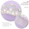 Kilshye Princess Tiara Comb Silver Pearl Heart Crown Combs Rhinestones Costume Hair Accessories for Girls view 4