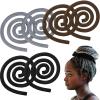 6 Pieces Iron Wire Embedded Hair Ties Dreadlocks Hair Ties for Women & Men Christmas Spiral Lock Hairs Tie Bendable Holders for Thick Curly Hairs(Black, Gray, Brown) view 1