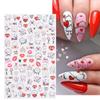 8 Sheets Valentine's Day Nail Art Stickers Decals,3D Self-Adhesive Nail Art Supplies Red Rose Lovers Lips Gnomes Designs Sticker Romantic Love Heart Manicure DIY Nail Decorations for Women Girls view 4