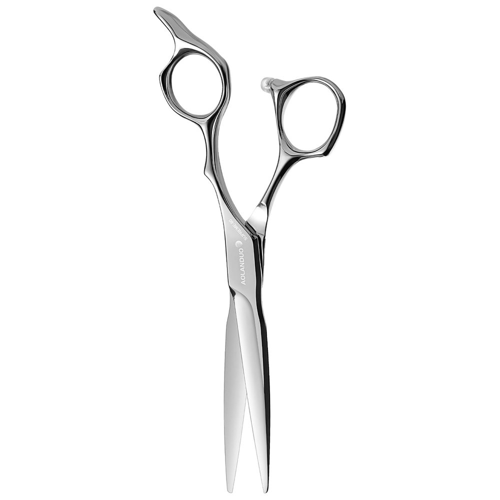 AOLANDUO Master Series VG10 Steel Professional Hair Cutting Scissors, Ultra-Sharp Barber & Stylist Shears, Best Hair Cutting Scissors Professional, 1 Count, 6.0 Inch, Silver White