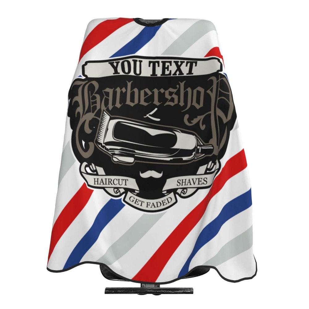 Custom Barbershop Haircut Shaves Barber Cape for Men Women, Personalized Text Logo Salon Haircut Cape, Customized Hair Cutting Cape Hairdressing Apron for Home Salon Barbershop