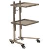 Buy-Rite Helix Salon Tray - Stainless Steel Cart with 2 Collapsible Trays, Built-in Shelf, Large Wheels & Easy Storage - Ideal for Spas, Barbershops & Schools, NIN-588 view 1