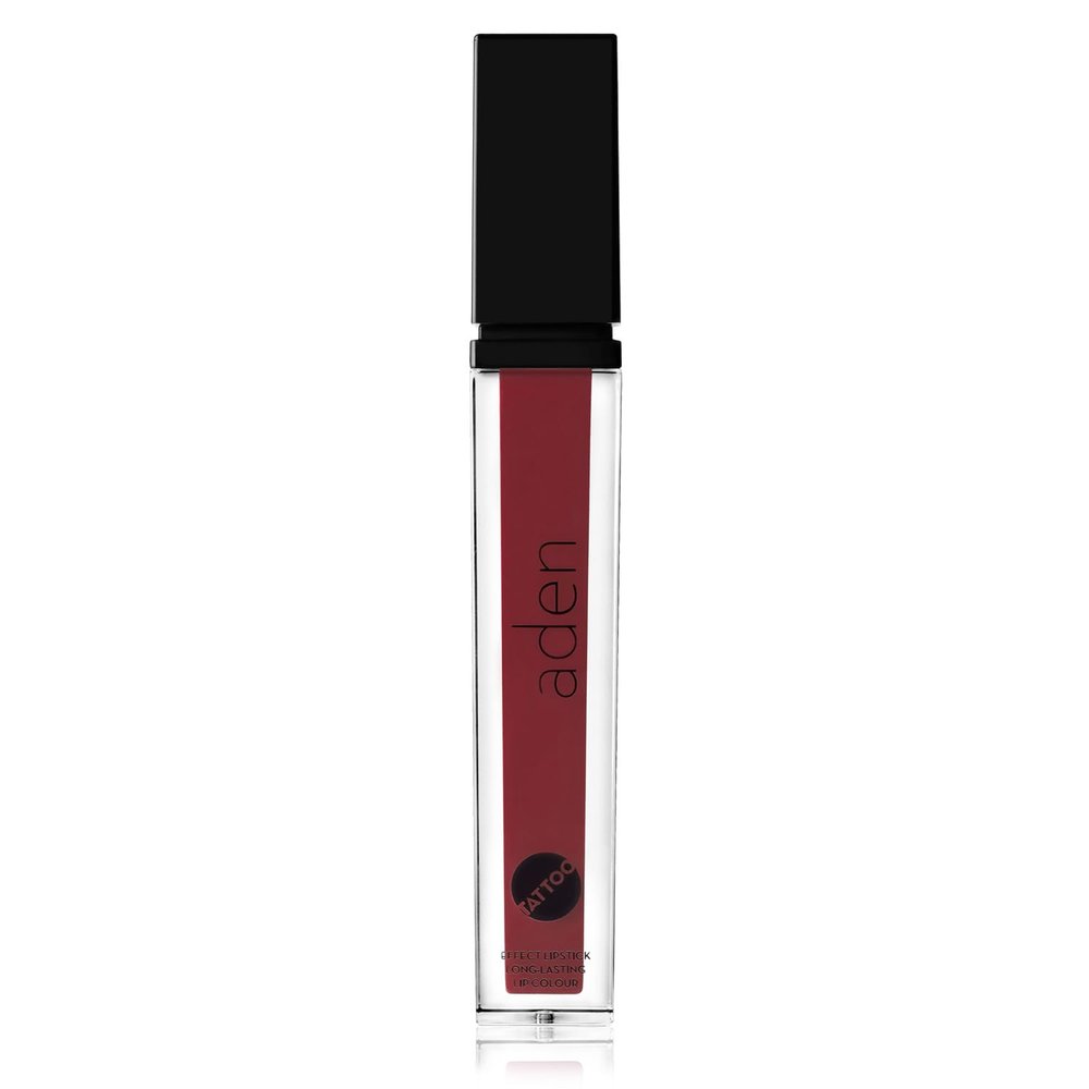 ADEN Tattoo Matte Lipstick - 7ML - Highly Pigmented - Provides Non-Shinny, Non Smudging and Velvety Finish  Water Proof Made in Italy (08 Deep Cramberry)