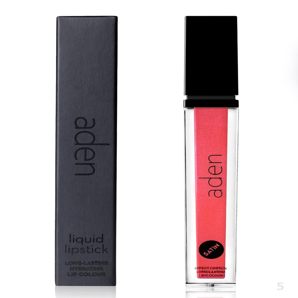 aden Satin Lipstick - 7ml - Long-Lasting, Non-Drying, Creamy Texture & Silky Finish (05 Bright Coral)