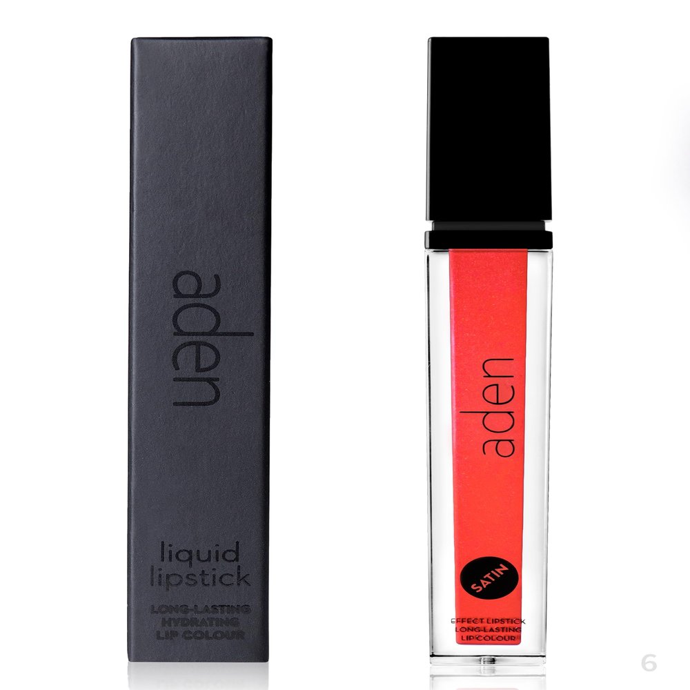 aden Satin Lipstick - 7ml - Long-Lasting, Non-Drying, Creamy Texture & Silky Finish (06 Vivid Orange)