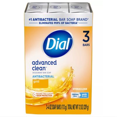 Antibacterial Soap Bars, Gold, 3 bars each, (Pack of 12)