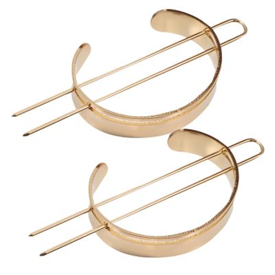 LALAFINA 2pcs Metal Hair Stick Hair Clip Accessories for Women Girls Cuff Bun Holder Cage Styling Buns
