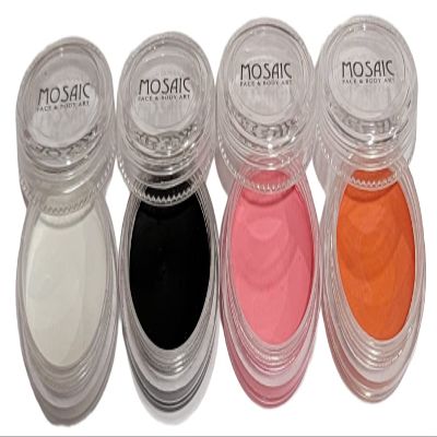 Mosaic HydroCream Face Paint Character Packs for Kids - Non Staining, Washable, Hypoallergenic Gentile Vegan Formula. Water Activated Body Painting Cakes 10g Each Color (Pink Kitty 4 Pack)