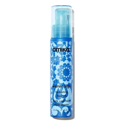 amika water sign hydrating hair oil with hyaluronic acid | for dry, textured, thick hair types 2c4c, protects against heat, adds shine, smooths flyaways, silicone-free, locks in hydration