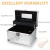 FOMIYES Travel Makeup Box 9.44 Inch Portable Multi-Layer Cosmetic Storage Case with Handle Large Capacity Professional Makeup Artist Organizer view 4
