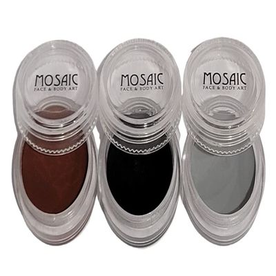 Mosaic HydroCream Face Paint Character Packs for Kids - Non Staining, Washable, Hypoallergenic Gentile Vegan Formula. Water Activated Body Painting Cakes 10g Each Color (Warewolf 3 Pack)