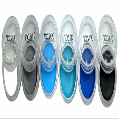 Mosaic HydroCream Face Paint Character Packs for Kids - Non Staining, Washable, Hypoallergenic Gentile Vegan Formula. Water Activated Body Painting Cakes 10g Each Color (Ocean Waves 6 pack)