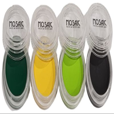Mosaic HydroCream Water Washable Face Paint Character Packs - Non Staining, Safe Non-Toxic, Hypoallergenic, Moisturizing, Water Activated Vegan Formula (Green Dragon 4 Pack)