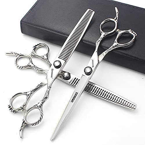 6/7/8 inch Cutting Thinning Styling Tool Rainbow Hair Scissors Professional Hairdresser Hairdresser Scissors Set (7-inch 3pc-A)