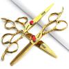 6/7/8 inch Cutting Thinning Styling Tool Rainbow Hair Scissors Professional Hairdresser Hairdresser Scissors Set (6-inch 3pc-B) view 1