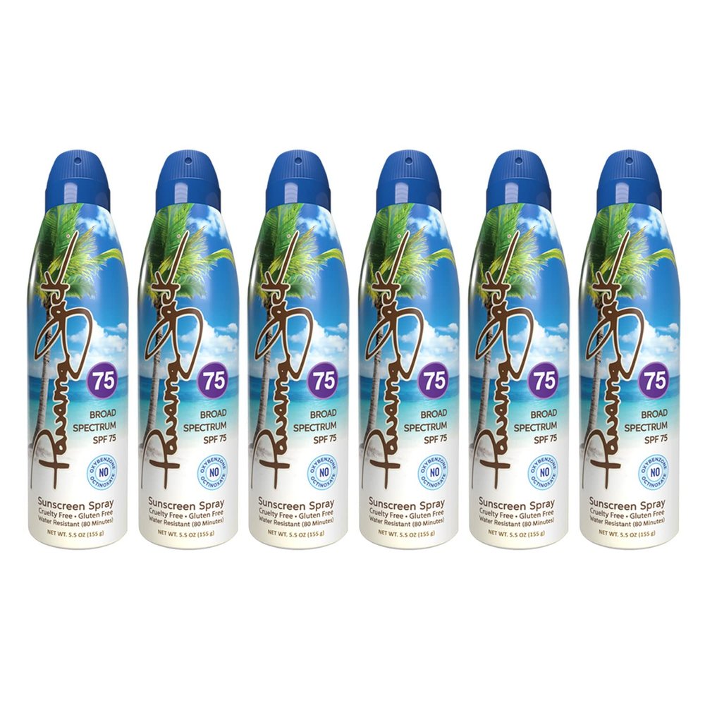 Panama Jack Continuous Spray Sunscreen - SPF 75, Broad Spectrum UVA/UVB Protection, PABA, Paraben, Gluten & Cruelty Free, Water Resistant (80 Minutes), 5.5 OZ