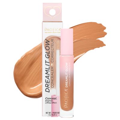 Pacifica Concealer  DreamLit Glow Full Coverage Concealer for Puffy Eyes & Dark Circles, Lightweight & Long-Lasting, Vegan & Cruelty-Free, Shade 07 (Golden Almond)