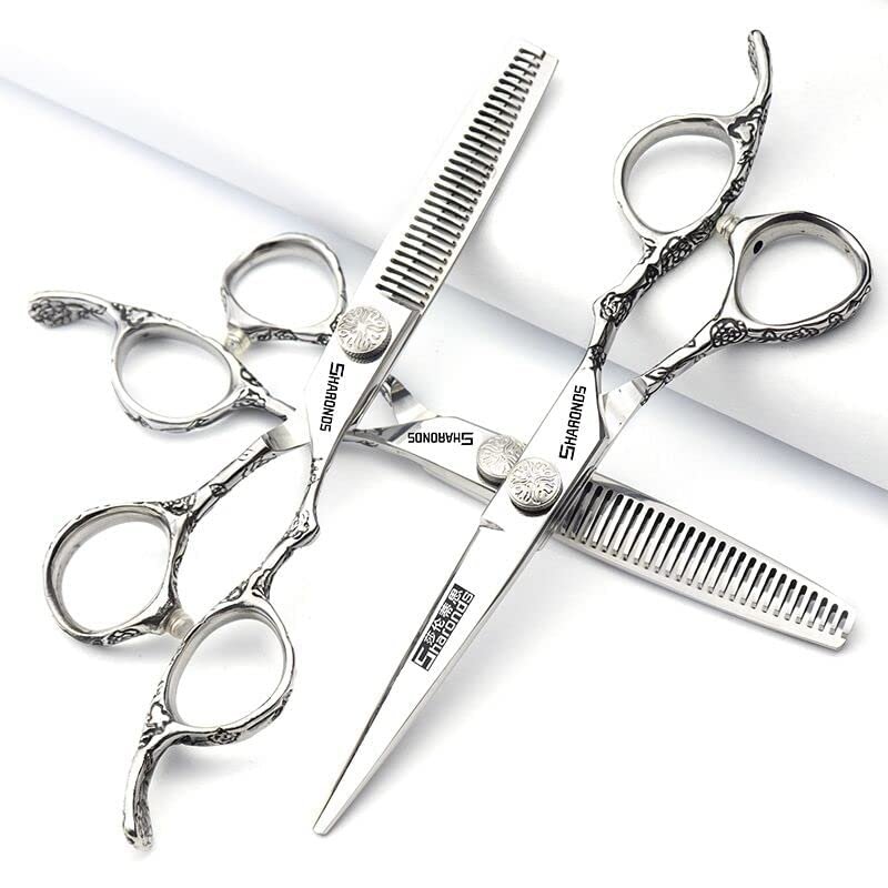 6/7/8 inch Cutting Thinning Styling Tool Rainbow Hair Scissors Professional Hairdresser Hairdresser Scissors Set (6-inch 3pc-A)