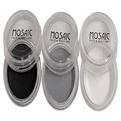 Mosaic HydroCream Face Paint Character Packs for Kids - Non Staining, Washable, Hypoallergenic Gentile Vegan Formula. Water Activated Body Painting Cakes 10g Each Color (Shadows 3 Pack)