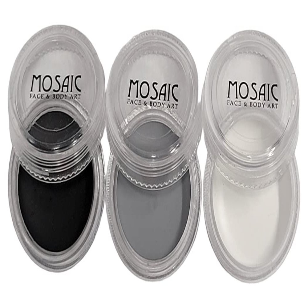 Mosaic HydroCream Face Paint Character Packs for Kids - Non Staining, Washable, Hypoallergenic Gentile Vegan Formula. Water Activated Body Painting Cakes 10g Each Color (Shadows 3 Pack)