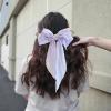 8in Hair Bows Barrettes for Women & Girls: Large Satin Bow Hair Clip with Long Tail - Elegant Hair Ribbon for French Stylish Looks -Chic Soft Cloth Oversized Bows Hair Accessories (Purple) view 2