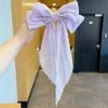 8in Hair Bows Barrettes for Women & Girls: Large Satin Bow Hair Clip with Long Tail - Elegant Hair Ribbon for French Stylish Looks -Chic Soft Cloth Oversized Bows Hair Accessories (Purple) view 4