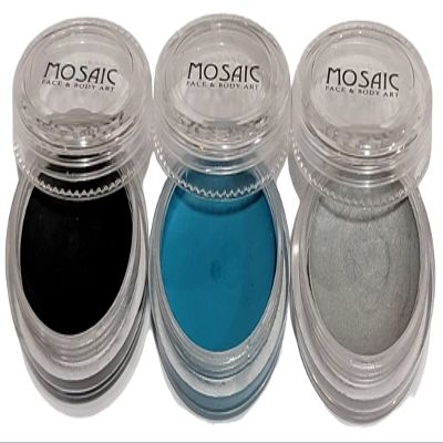 Mosaic HydroCream Water Washable Face Paint Character Packs - Non Staining, Safe Non-Toxic, Hypoallergenic, Moisturizing, Water Activated Vegan Formula (Steam Punk 3 Pack)