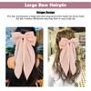 8in Hair Bows Barrettes for Women & Girls: Large Satin Bow Hair Clip with Long Tail - Elegant Hair Ribbon for French Stylish Looks -Chic Soft Cloth Oversized Bows Hair Accessories (Pink) view 4