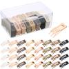 120 Snap Hair Clips - Double Grip Metal Barrettes with Plastic Box, 8 Colors for Women's Hair Styling and Salon Use view 1