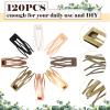 120 Snap Hair Clips - Double Grip Metal Barrettes with Plastic Box, 8 Colors for Women's Hair Styling and Salon Use view 4