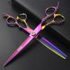 6/7/8 inch Cutting Thinning Styling Tool Rainbow Hair Scissors Professional Hairdresser Hairdresser Scissors Set (7-inch 3pc-B) view 2