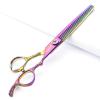 6/7/8 inch Cutting Thinning Styling Tool Rainbow Hair Scissors Professional Hairdresser Hairdresser Scissors Set (7-inch 3pc-B) view 4