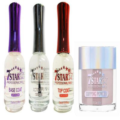 7 Star Nail Dipping System - Liquid Set 2,3,4 (Base, Activator, Top + Powder 216)