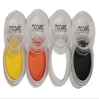 Mosaic HydroCream Water Washable Face Paint Character Packs - Non Staining, Safe Non-Toxic, Hypoallergenic, Moisturizing, Water Activated Vegan Formula (Cat and Lion 4 Pack)