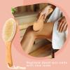 Gerrii 2 Pcs Dry Brushing Body Brush Natural Boar Bristle with Contoured Wooden Handle for Back Legs Feet Exfoliates Dead Skin view 4